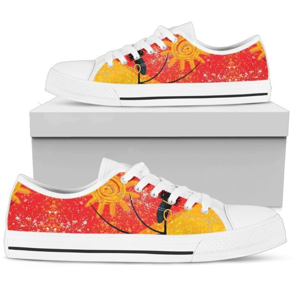 Shoes - African Girl And The Sun Canvas Low Top - Image 4