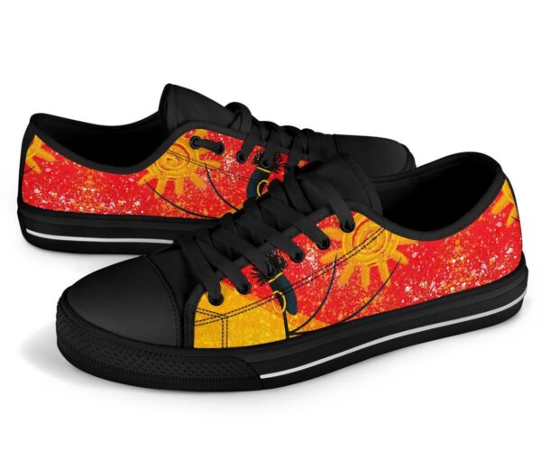 Shoes - African Girl And The Sun Canvas Low Top - Image 3