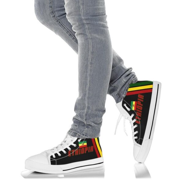 Shoes - Lion Of Judah Ethiopia Flag Canvas High Top - Fifth Style - Image 8