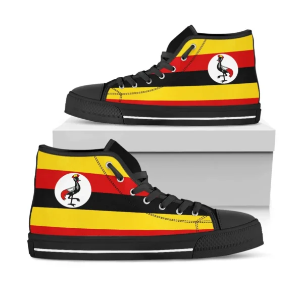 Footwear - Uganda Flag High Top Shoes