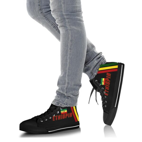 Shoes - Lion Of Judah Ethiopia Flag Canvas High Top - Fifth Style - Image 4