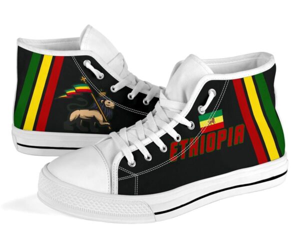 Shoes - Lion Of Judah Ethiopia Flag Canvas High Top - Fifth Style - Image 7