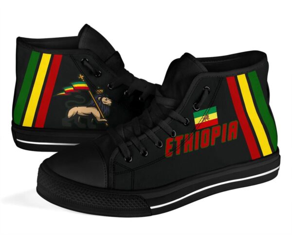 Shoes - Lion Of Judah Ethiopia Flag Canvas High Top - Fifth Style - Image 3