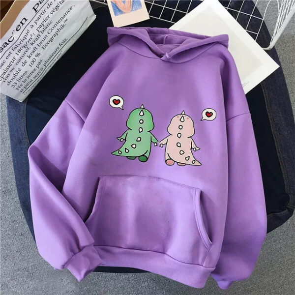 Adorable Dino Hoodies for Couples - Image 3