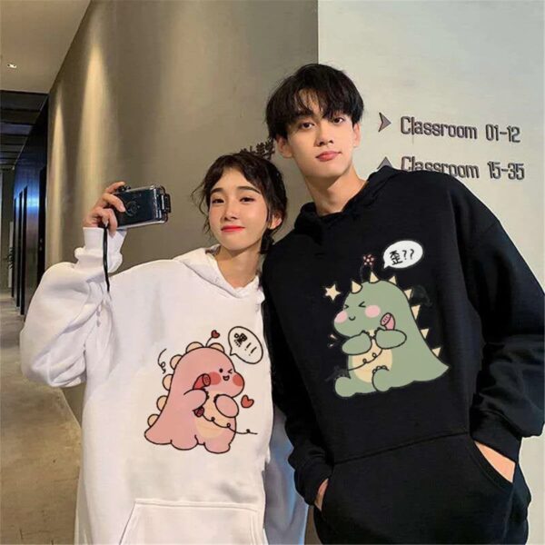 Cute Dinosaur Hoodies For Couples - Image 2