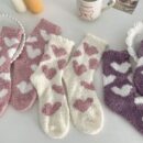 Heart matching fuzzy socks for couples