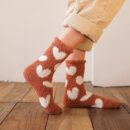 Heart matching fuzzy socks for couples