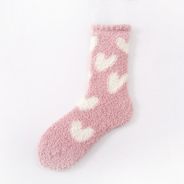 Heart matching fuzzy socks for couples - Image 6